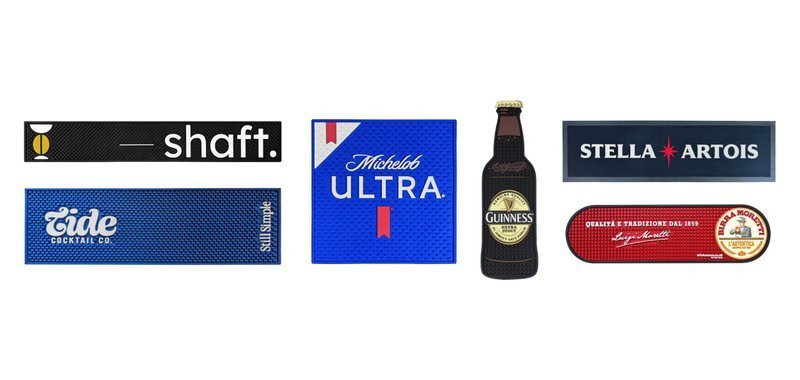 custom logo bar mats for pubs bars and restaurants with full color rubber printing