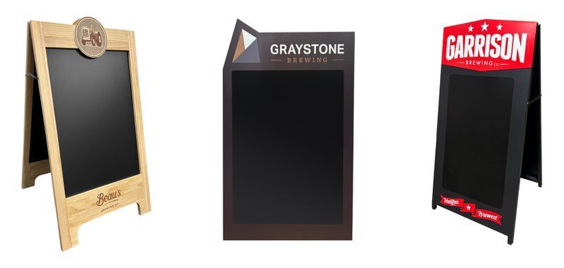 branded A-frame chalkboard signs for bars breweries and restaurants