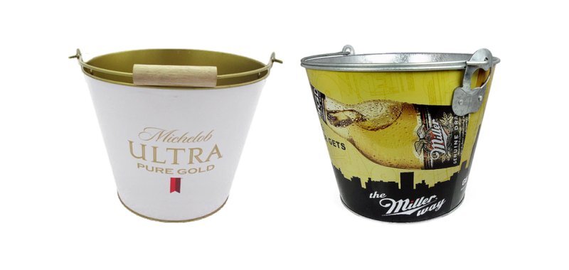 custom branded ice buckets for bars restaurants and events with logo printing