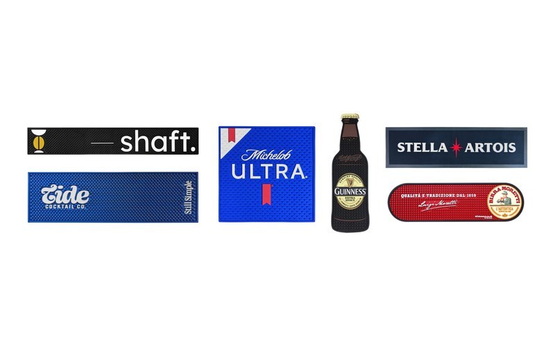 custom logo bar mats for pubs bars and restaurants with full color rubber printing