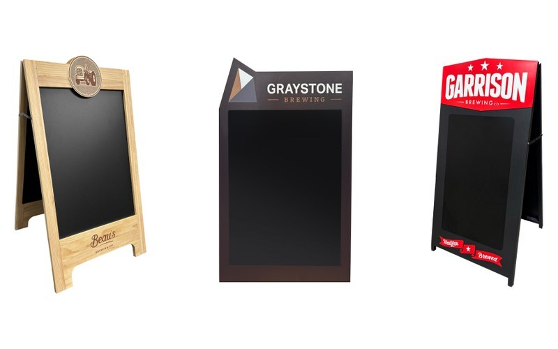branded A-frame chalkboard signs for bars breweries and restaurants