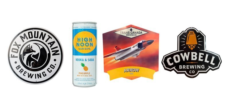 branded tin tacker metal signs for brewery taprooms bars and outdoor events