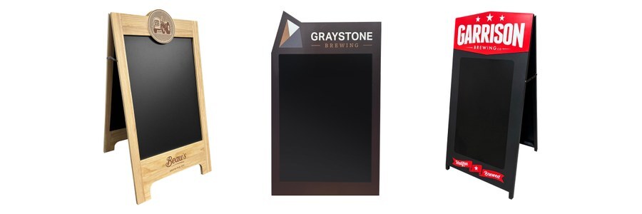 branded A-frame chalkboard signs for bars breweries and restaurants