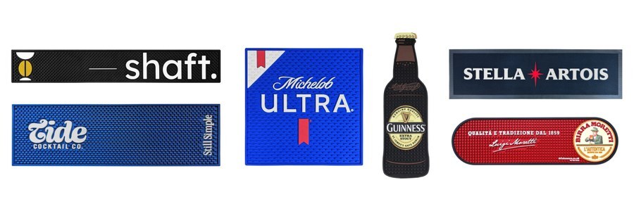 custom logo bar mats for pubs bars and restaurants with full color rubber printing