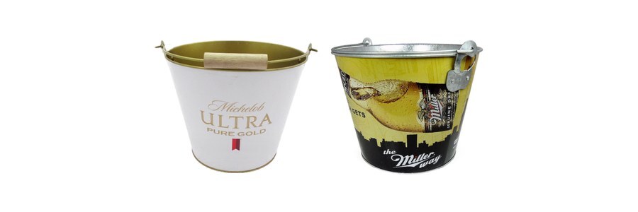 custom branded ice buckets for bars restaurants and events with logo printing