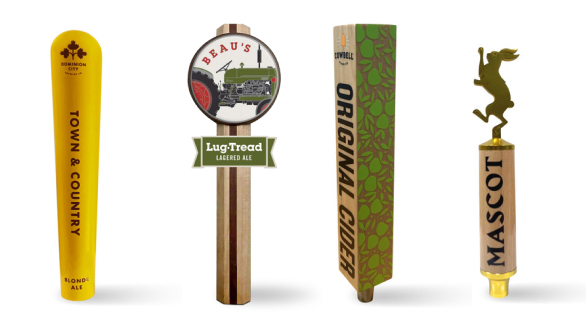 Custom wooden tap handles for home brewers and craft taprooms &mdash; BeverageCraft